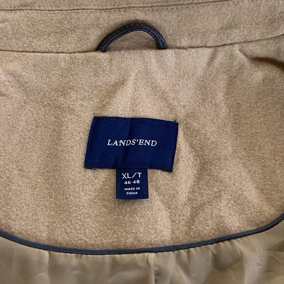 Lands’ End Wool & Cashmere Blend Full Length Camel Coat - Picture 10 of 12